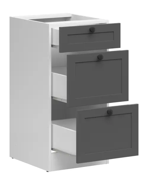 Armario de cocina bajo Junona Line 40 cm con cajones grafito