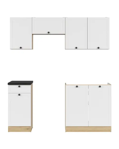 Conjunto de cocina Junona Line 180 cm blanco con encimera
