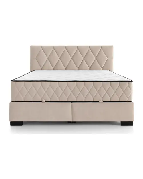 Cama continental Reve 140x200 con arcón beige