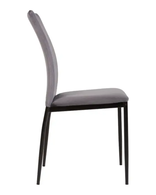 Silla tapizada Weyer de terciopelo gris