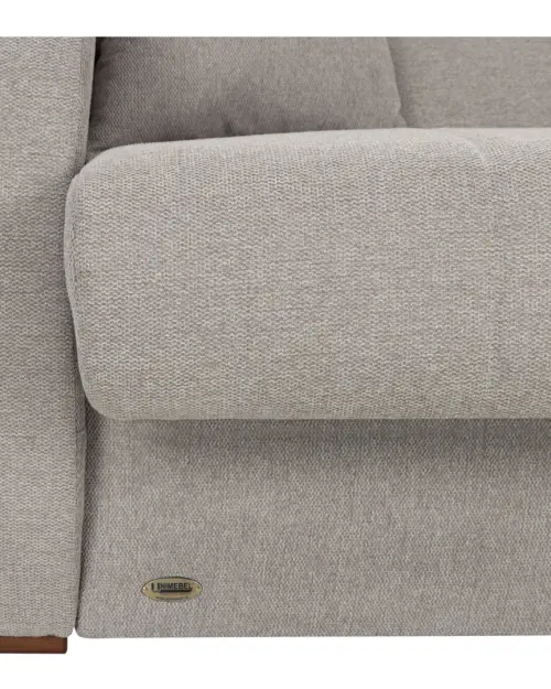 Sofá cama de dos plazas Poli con arcón beige