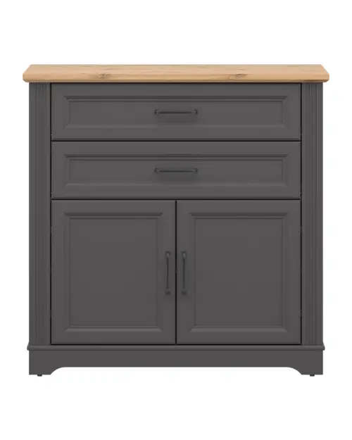 Cómoda Tolmin 100 cm con 2 puertas y cajones grafito/roble artisan