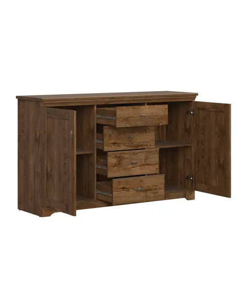 Cómoda Patras 153 cm con 2 puertas y 4 cajones roble april
