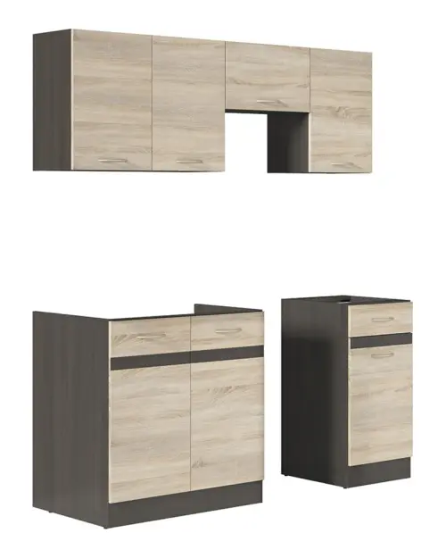 Zestaw kuchenny Junona Line 170 cm dąb sonoma z blatem