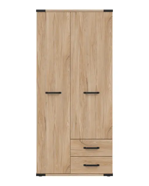 Armario de dos puertas Lara 90 cm con cajones fresno belarus
