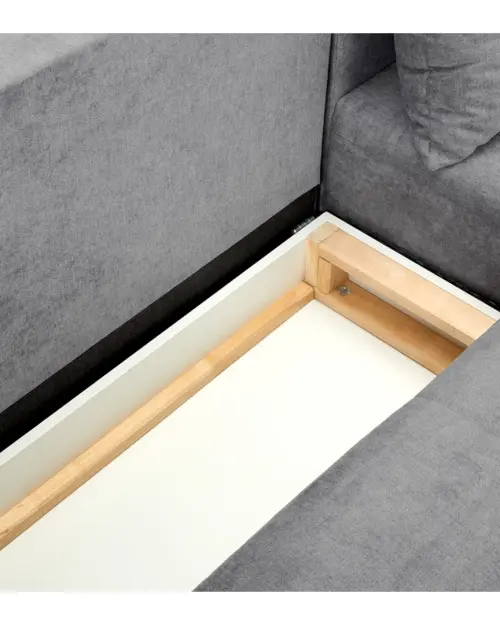 Sofá rinconera universal Ponty convertible con arcón gris