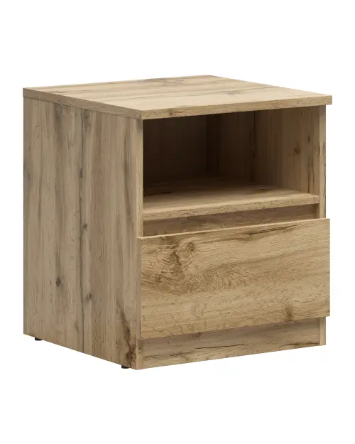 Mesita de noche Tetrix 45 cm con cajón roble wotan