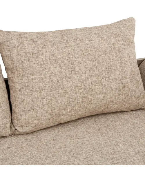 Cama extensible Malcolm 80-160x200 roble canyon monument con contenedor colchón y cojines beige