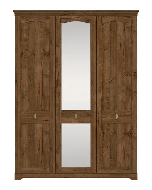 Armario de tres puertas Patras 153 cm con espejo roble april