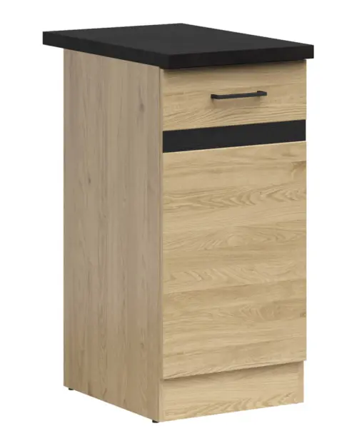 Mueble bajo de cocina Junona Line 40 cm derecho roble bernstein con encimera