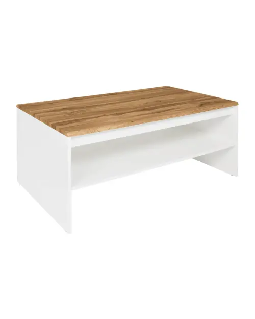 Mesa de centro Holten 110x65 con estante roble wotan/blanco