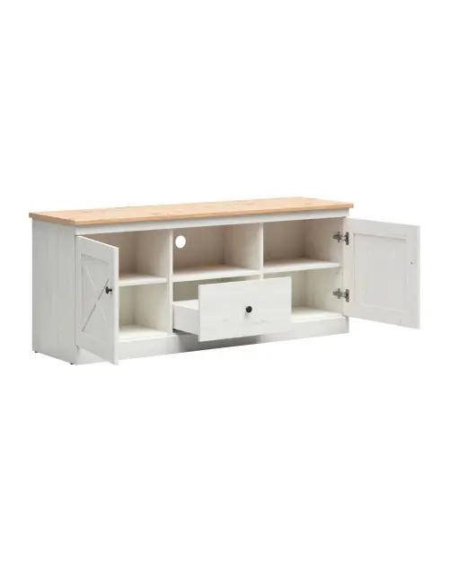 Mueble de TV Frija 153 cm con 2 puertas y un cajón pino andersen blanco