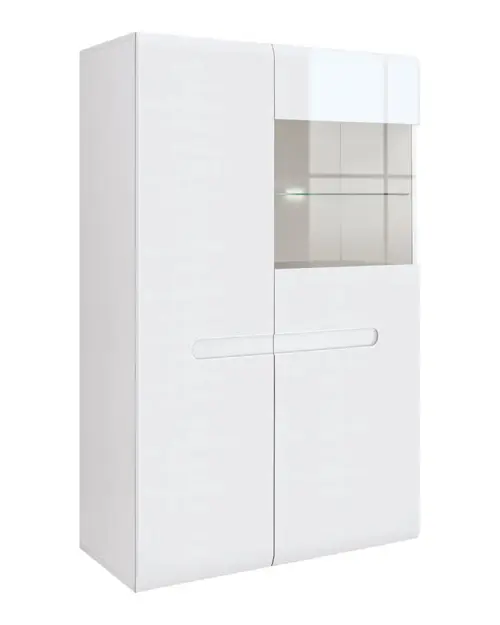 Vitrina Azteca Trio 90 cm con 2 puertas blanco brillo