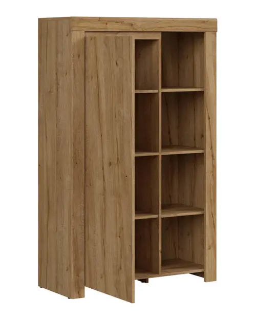 Estantería Holten 98 cm con puertas y 4 estantes roble waterford