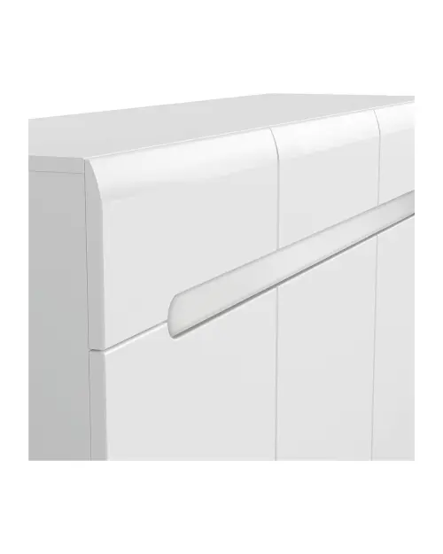 Cómoda Azteca Trio 150 cm con 3 puertas y 3 cajones blanco brillo