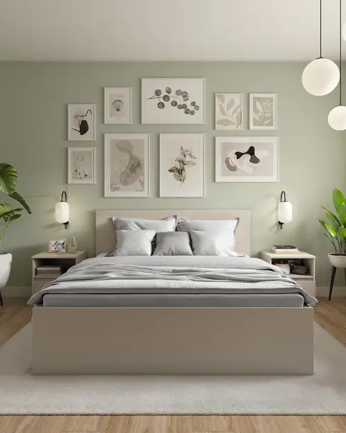 Cama Tetrix 120x200 con somier y contenedor cachemir