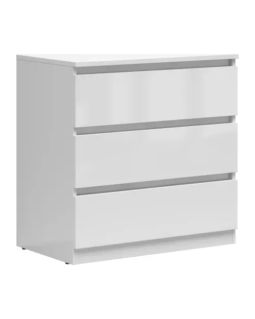 Cómoda Tetrix 75 cm con 3 cajones blanco brillo