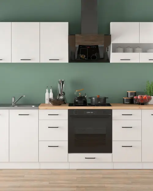 Conjunto de cocina Junona Line 260 cm tiza brillo