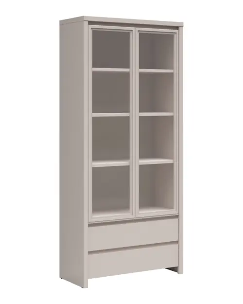 Vitrina Kaspian 90 cm con 2 puertas y 2 cajones color cachemir