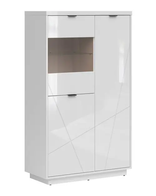 Vitrina Forn 94 cm con 3 puertas blanco brillo