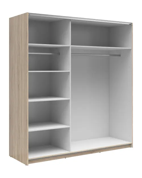 Armario de puertas correderas Tetrix 183 cm roble sonoma/blanco brillo