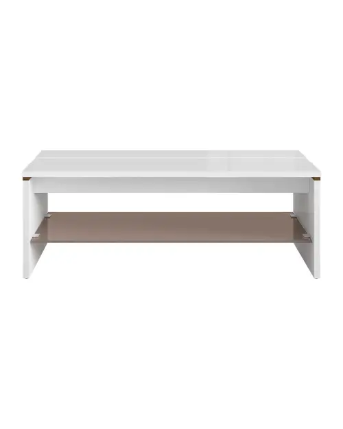 Mesa de centro Azteca Trio 110x65 con estante de vidrio roble canterbury/blanco