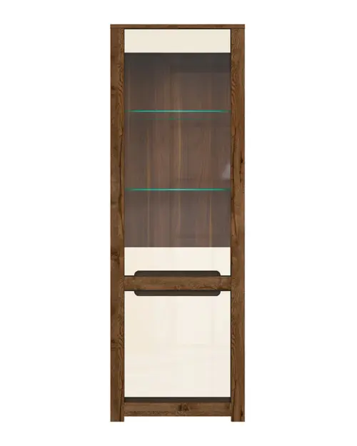 Vitrina Ruso 69 cm con 2 puertas roble april/brillo perlado