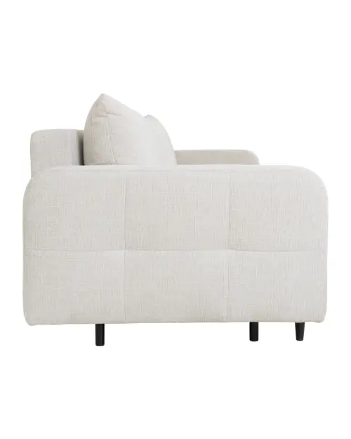 Sofá de tres plazas Sorella convertible con arcón chenilla perla