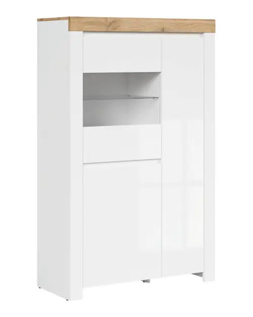 Vitrina Holten 98 cm con 3 puertas blanco brillo