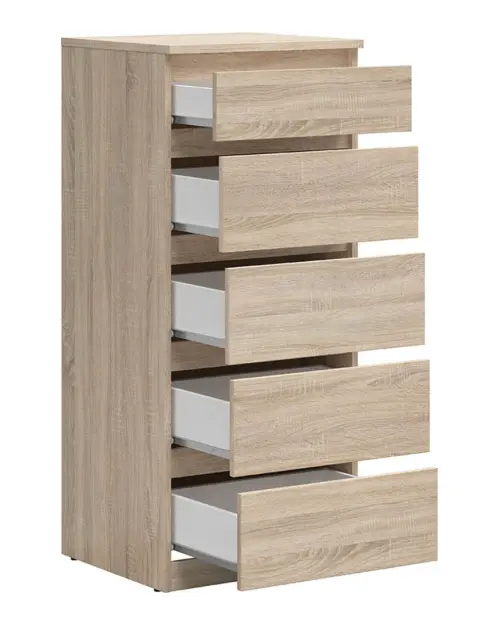 Cómoda Tetrix 50 cm con 5 cajones roble sonoma
