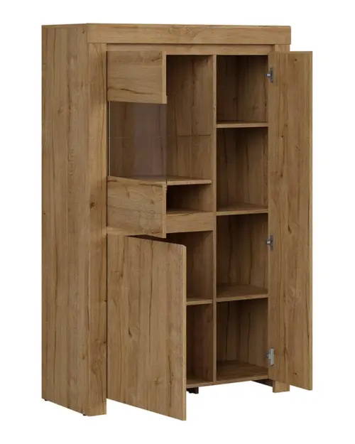 Vitrina Holten 98 cm con 3 puertas roble waterford