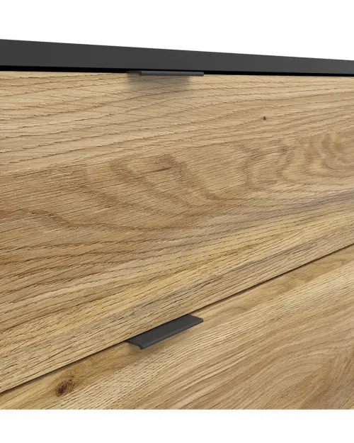 Cómoda Luen 143 cm con puertas y 3 cajones roble tegola/roble mauvella