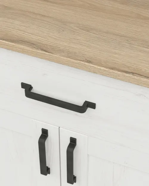 Cómoda Loksa 102 cm con 2 puertas y un cajón pino andersen blanco/roble grandson