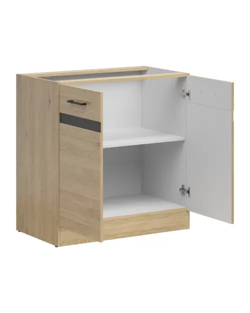 Armario bajo de cocina Junona Line 80 cm con 2 puertas roble bernstein