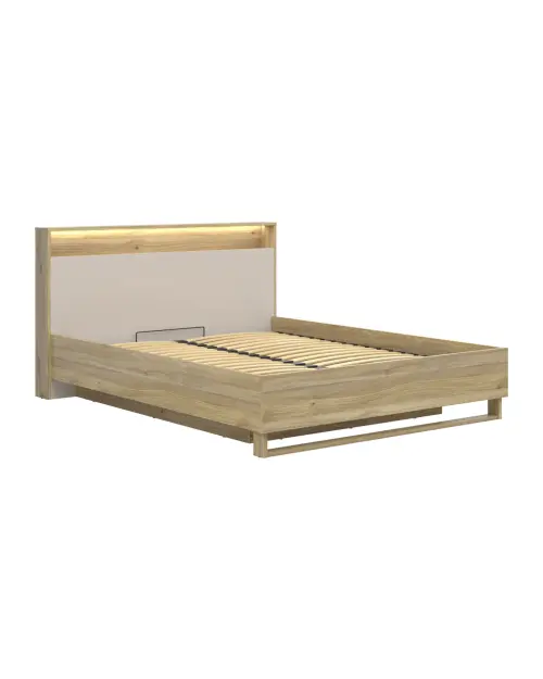 Кровать Dalva 160x200 с основанием и ящиком дуб маувелла/кашемир