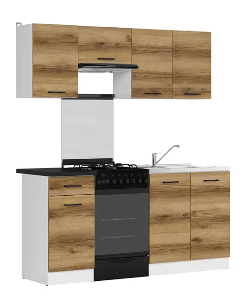 Conjunto de cocina Junona Line 170 cm roble delano claro con encimera