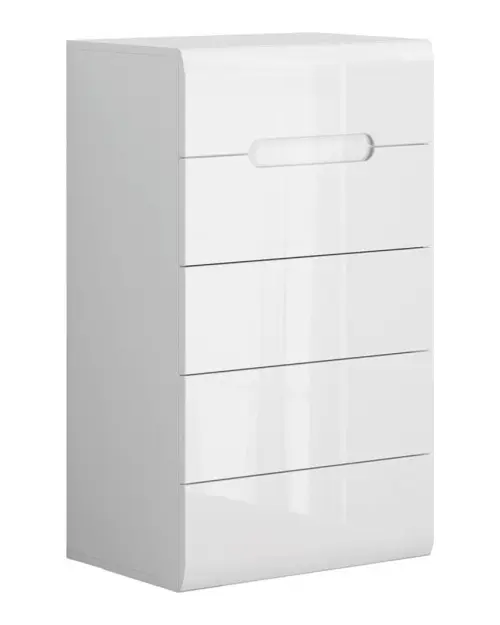 Cómoda Azteca Trio 60 cm con 5 cajones blanco brillo