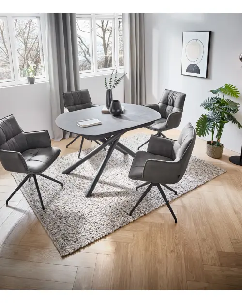 Mesa extensible Binz 130-190x100 negro/antracita