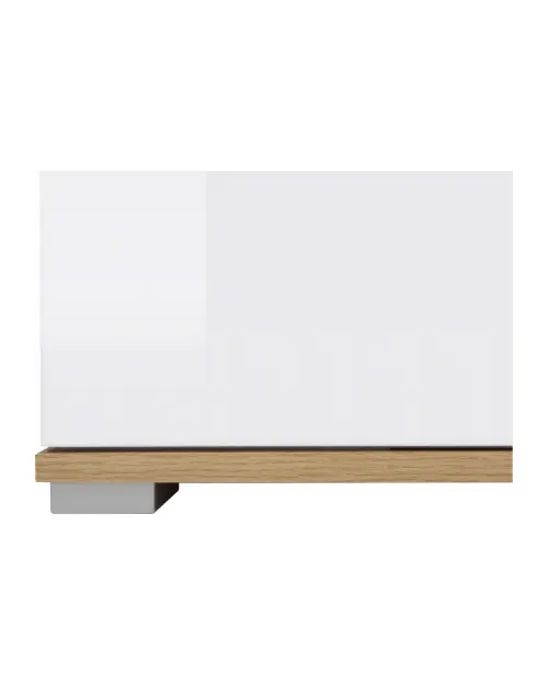 Armario Zele 104 cm de cuatro puertas roble wotan/blanco brillo