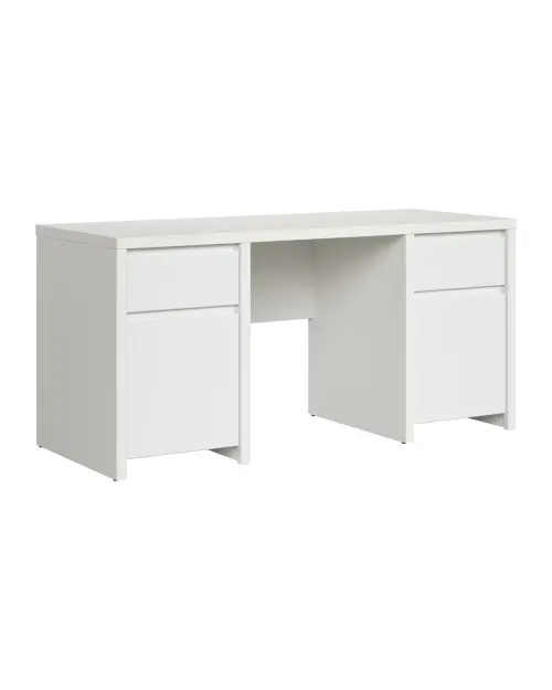 Escritorio Kaspian 160 cm con 2 puertas y cajones blanco