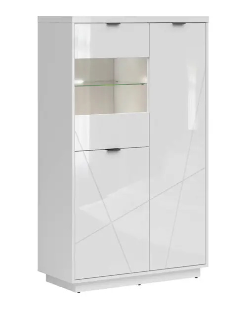 Vitrina Forn 94 cm con 3 puertas blanco brillo