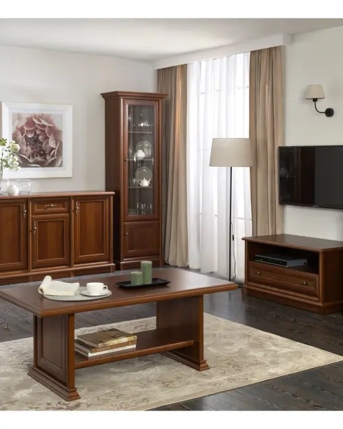 Cómoda Kent 154 cm con 3 puertas y un cajón castaño