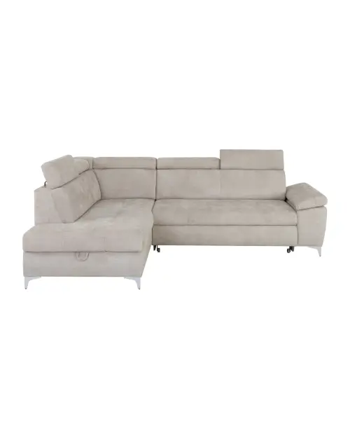 Sofá rinconera izquierdo Raul convertible con arcón beige