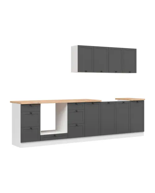Zestaw kuchenny Junona Line 300 cm grafit z blatem