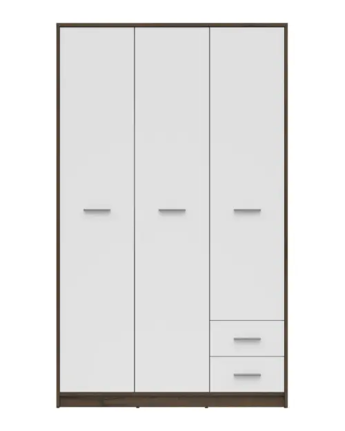 Armario de tres puertas Nepo Plus 118 cm con cajones roble noble/blanco