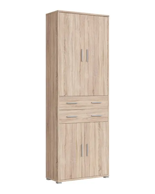 Estantería cerrada Brw Office 79 cm con 4 puertas y 2 cajones roble sonoma