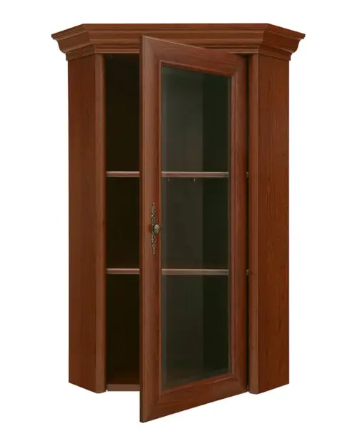 Vitrina de esquina Kent 60 cm con puertas castaño