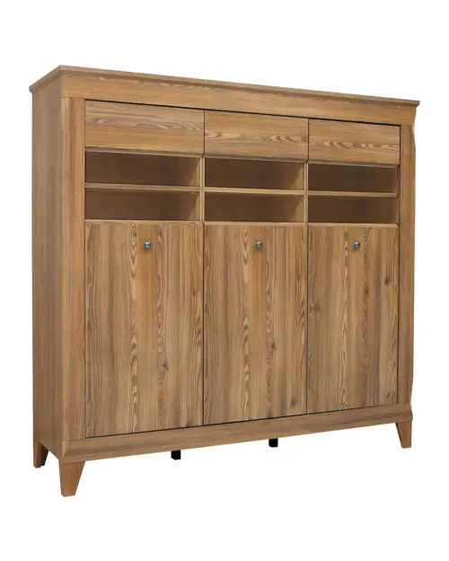 Vitrina Bergen 156 cm con 3 puertas alerce sibiu dorado