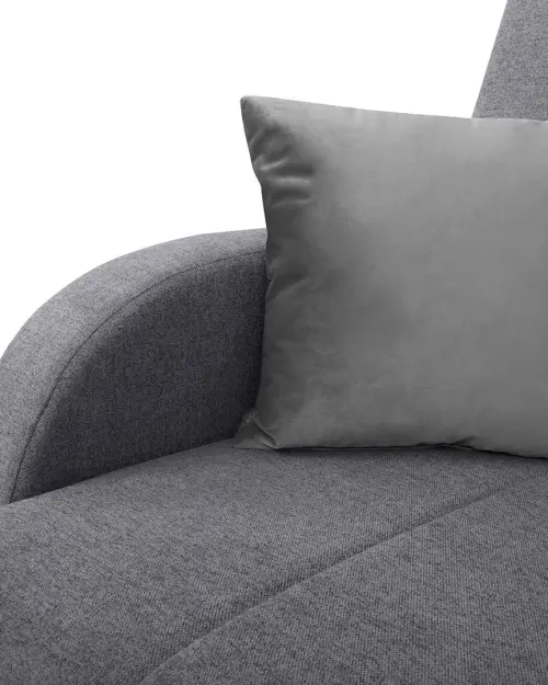 Sofá de dos plazas con función de cama y arcón POLI gris