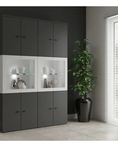 Armario System 64 con 2 puertas grafito